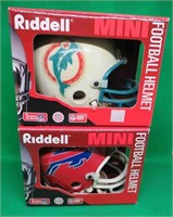 2x NFL Football Riddell Mini Helmet BILLS DOLPHINS