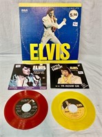 Rare Elvis Presly 45 Vinyl Records Rd & Gold Color