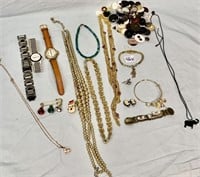 Costume Jewelry, Watches, Buttons, Lot
