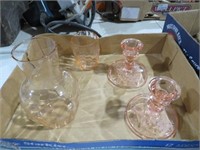 COLL OF PINK DEPRESSION GLASS WARE