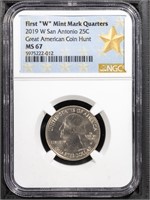 2019-W 25C San Antonio NGC MS67 Special Label