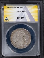 1826 50C Capped Bust Half Dollar ANACS EF40
