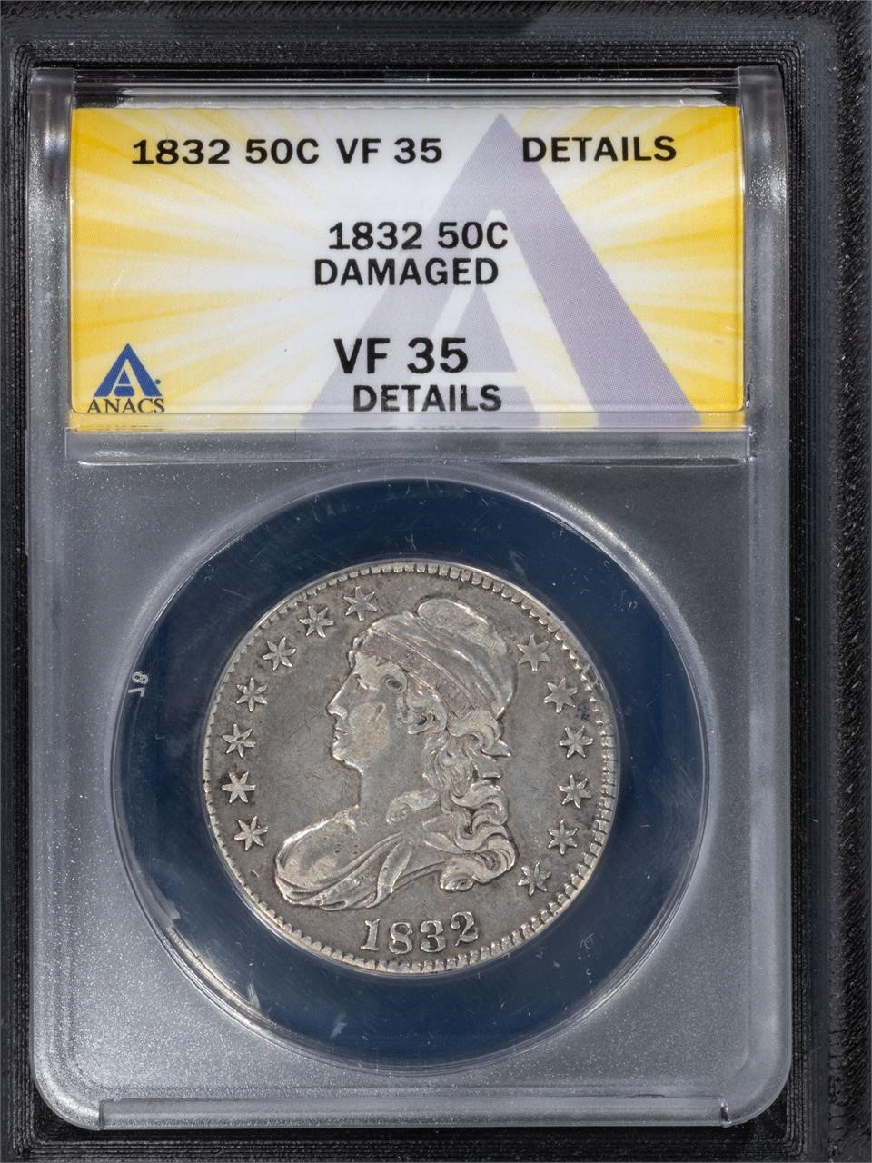 1832 50C Capped Bust Half Dollar ANACS VF35