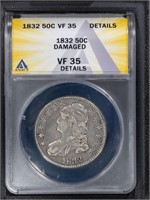 1832 50C Capped Bust Half Dollar ANACS VF35