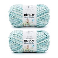 Bernat Baby Blanket Blue Green Yarn - 2 Pack of