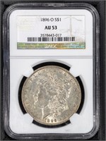 1896-O 1 Morgan Dollar NGC AU53