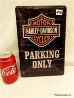 Tin Sign" Harley Davison Parking"