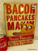 Tin Sign" Bacon Pancakes"