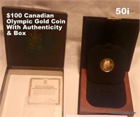 $100 Canadian Olympic Gold Coin Proof.17gr. Weight