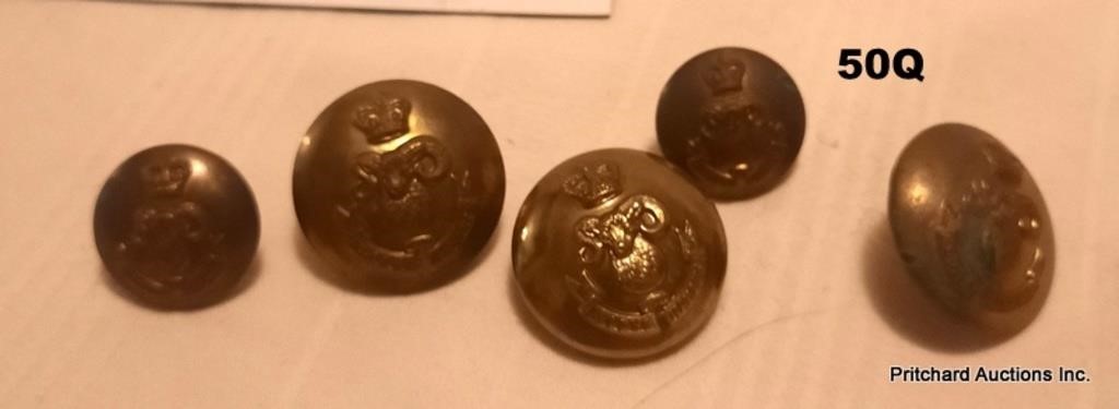 4 Canadian Military Ram Buttons,
