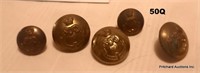 4 Canadian Military Ram Buttons,