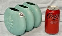 Art Deco Czechoslovakia Art Pottery Teal Vase