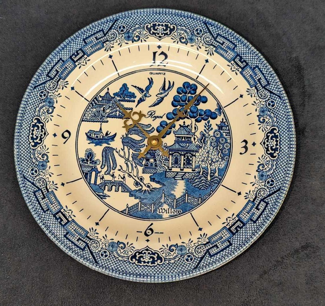 Vintage Churchill Willow Blue Clock Plate