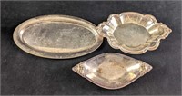 Silver Plated Assorted Trays Three Trays