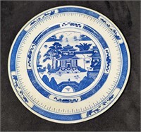 Vintage China Blue & White Pagoda Porcelain Plate