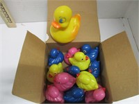 Weighted ducks 12 pieces & vintage large duck
