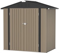 Metal Outdoor Storage Shed 6FT x 4FT  Brown