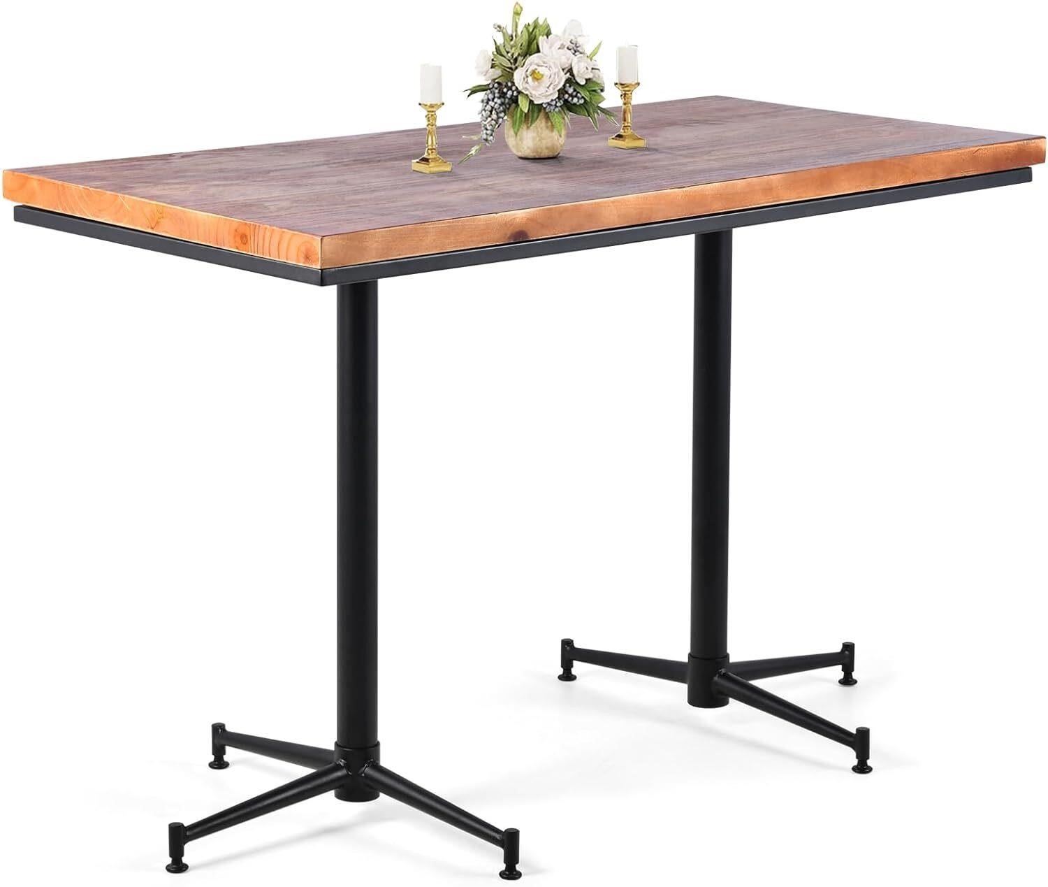 Solid Wood Dining Table  47.2' - Black