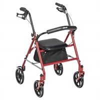 Drive Medical 4 Wheel Rollator, Red, 1 Each 1
