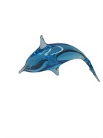 Solid Blue Glass Dolphin
