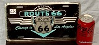 Mancave Route 66 Metal License Plate Sign New