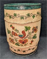 Antique Wood Barrel Dutch/Scandinavian Folk Art