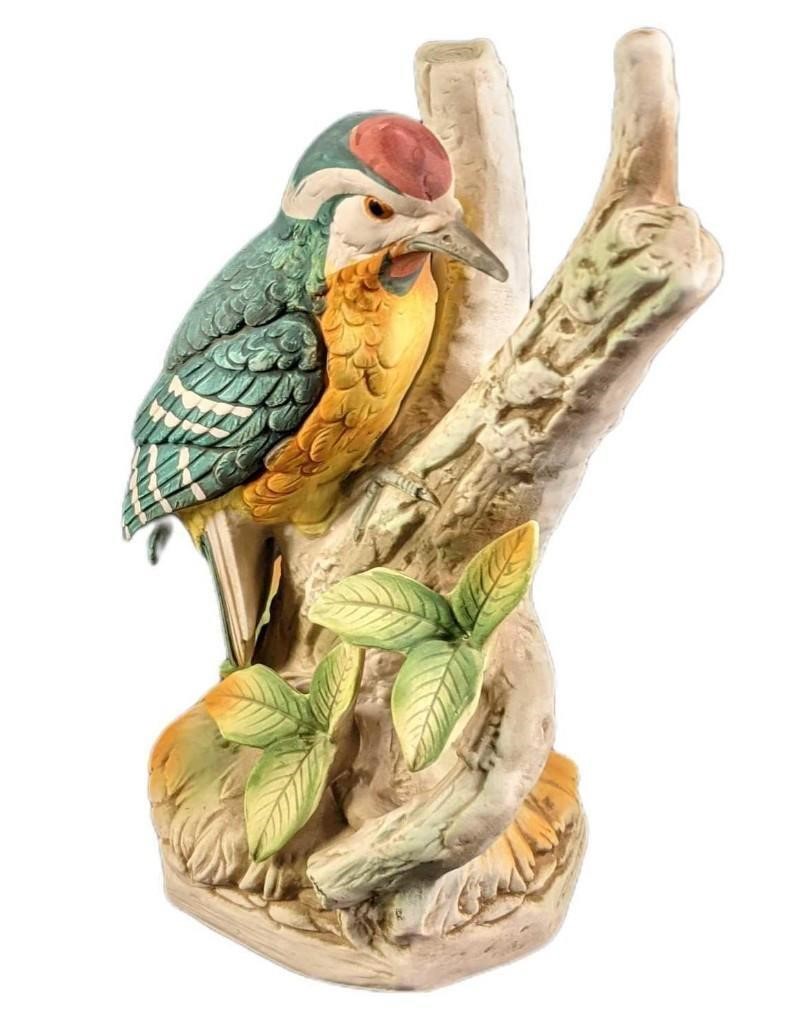 Hand Painted Porcelain Colorful Woodpecker Figurin