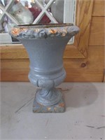 vintage iron urn stamped Noblesville, IN