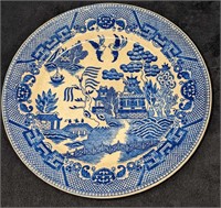 Vintage Japanese Blue & White Blue Willow Plate