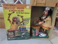 marx battery op nutty mad indian toy w/orig. box