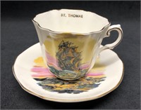 Fine Bone China Tea Cup with Handle and Saucer - R