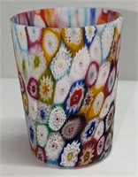 Vintage Italian Multicolor Millefiori Glass Tumble