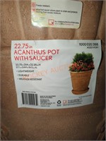 22.75" Acanthus Pot w/ Saucer