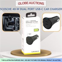 SCOSCHE 40-W DUAL PORT USB-C CAR CHARGER