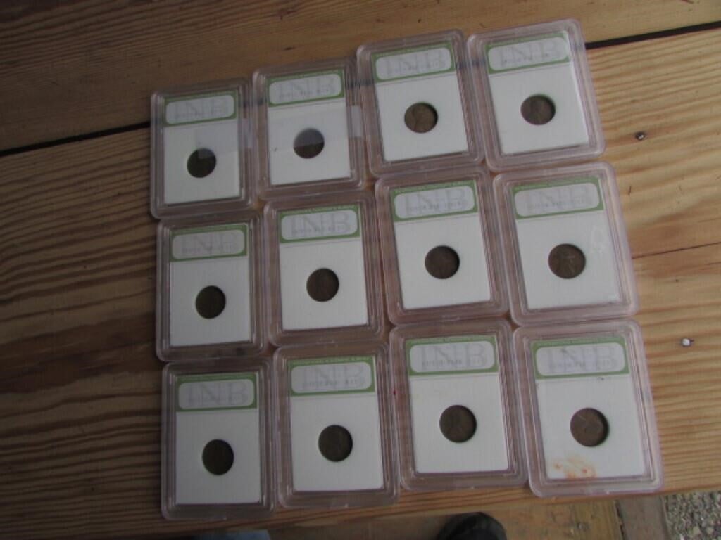 12 lincoln wheat pennies