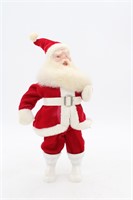 Vintage Red Velvet Christmas Santa Figurine