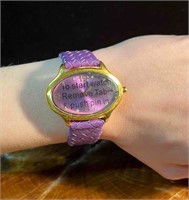 Joan Rivers Classics Purple & Gold Tone Watch With