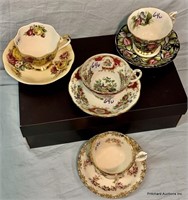 Four English Teacup & Saucer Sets