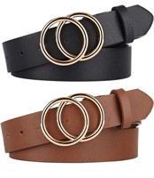 ($40) Pack 2 Women Belts for Jeans with F