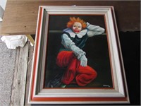 oil on canvas clown picture by Navarro