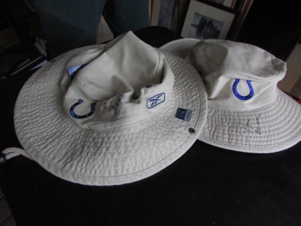 2 colts hats, 1 is autographed