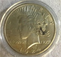 Excellent US 1924 Peace Silver Dollar