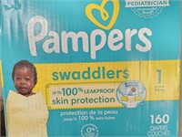 Pampers Swaddlers Newborn Diapers Size 1 160