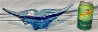 Lovely Ice Blue Chalet Style Art Glass Dish