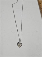Sterling Silver Heart Necklace 18"