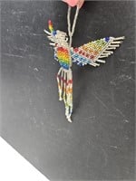 Handmade Beaded Hummingbird Ornament Very Cute