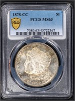 1878-CC $1 Morgan Dollar PCGS MS63 CarsonCity mint
