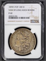 1878-S $1 Morgan Dollar NGC F12 Vam59 Long Nock