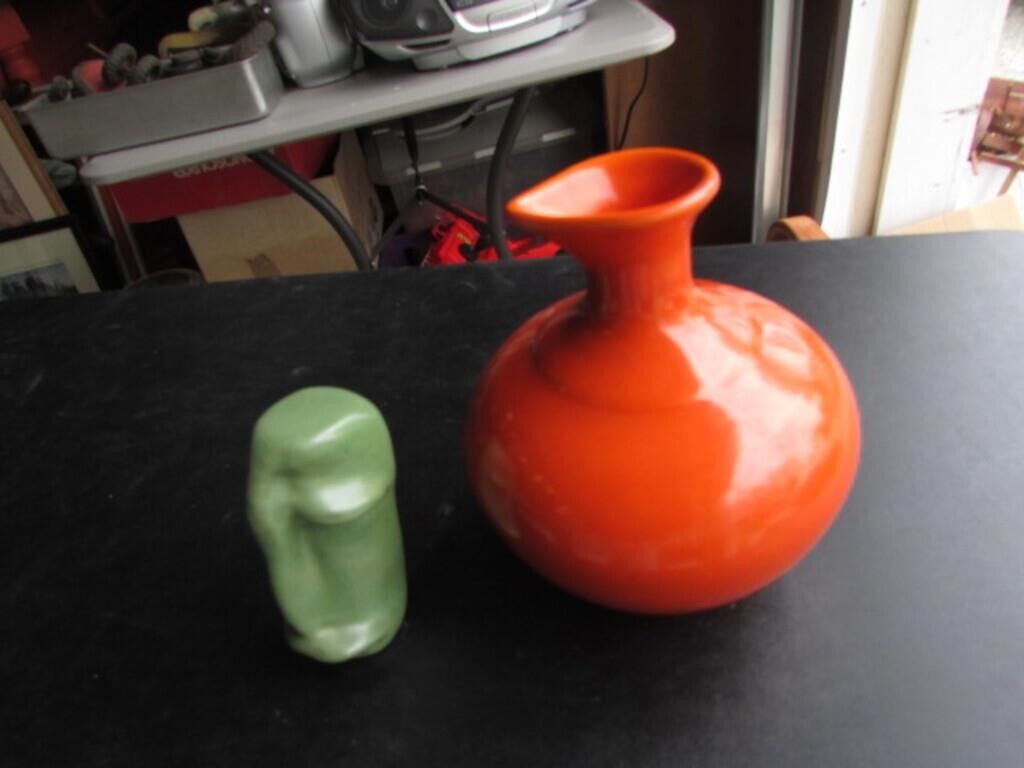 orange & green pottery pcs