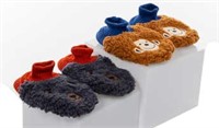 K BELL KIDS US LARGE SHERPA SLIPPERS (2 PAIRS)